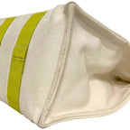 Hermes Tote Bora PM White Green Yellow Canvas — view 6