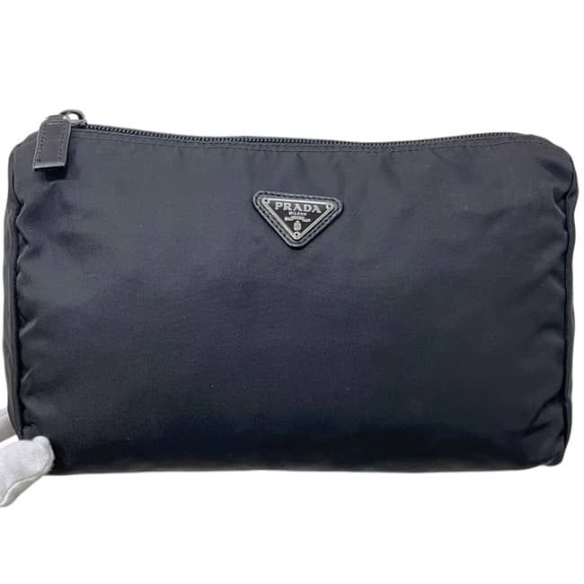 Prada Pouch Black Nero Tessuto Case Nylon 172 Zipper — view 9
