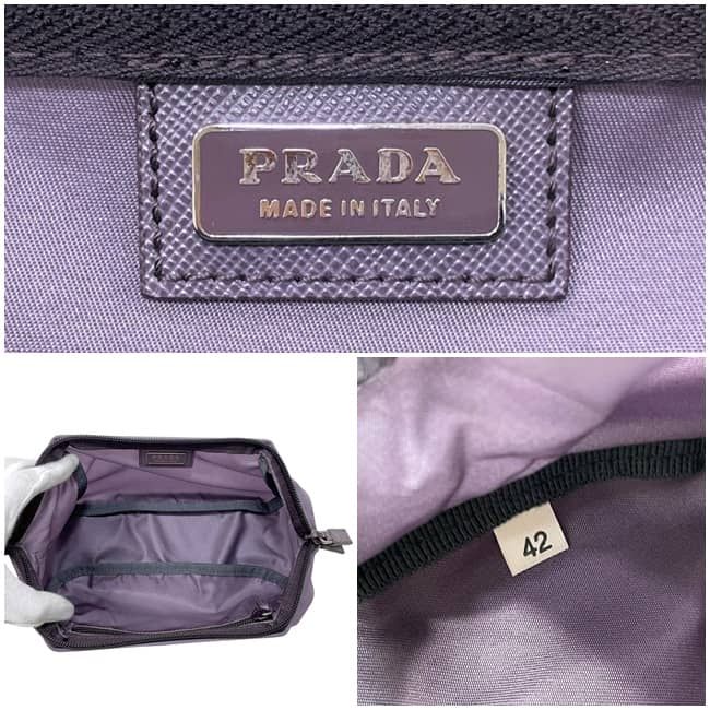 Prada Pouch Purple Mirtillo Vala Case Nylon 42 Zipper — view 3