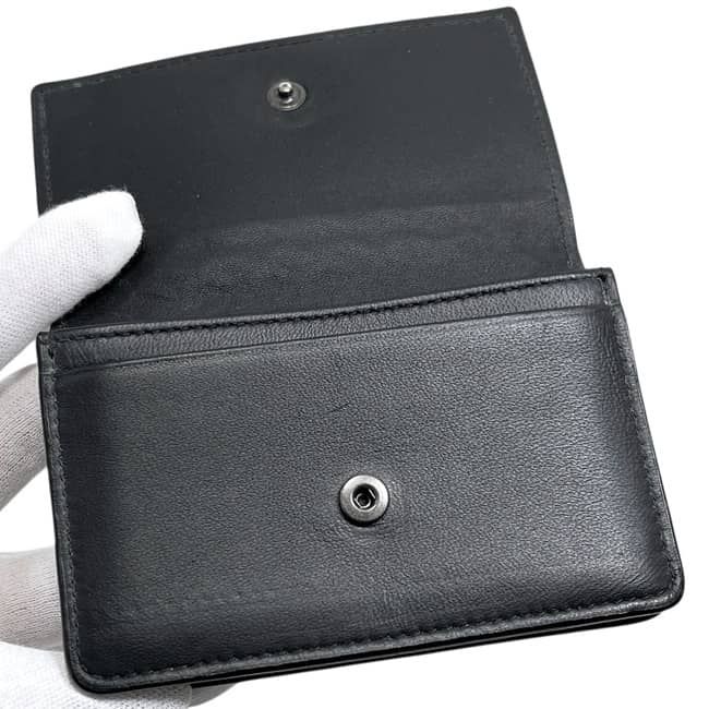Bottega Veneta Card Case Black Intrecciato Business Holder Leather Hook — view 4