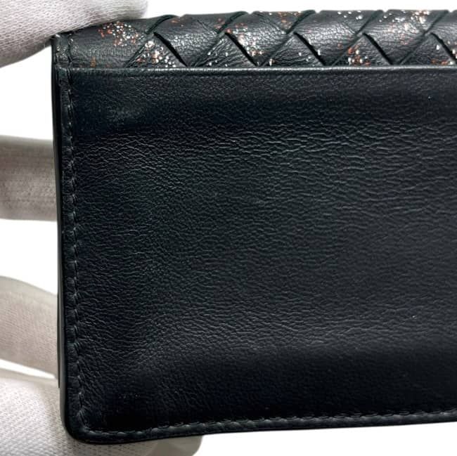 Bottega Veneta Card Case Black Intrecciato Business Holder Leather Hook — view 8