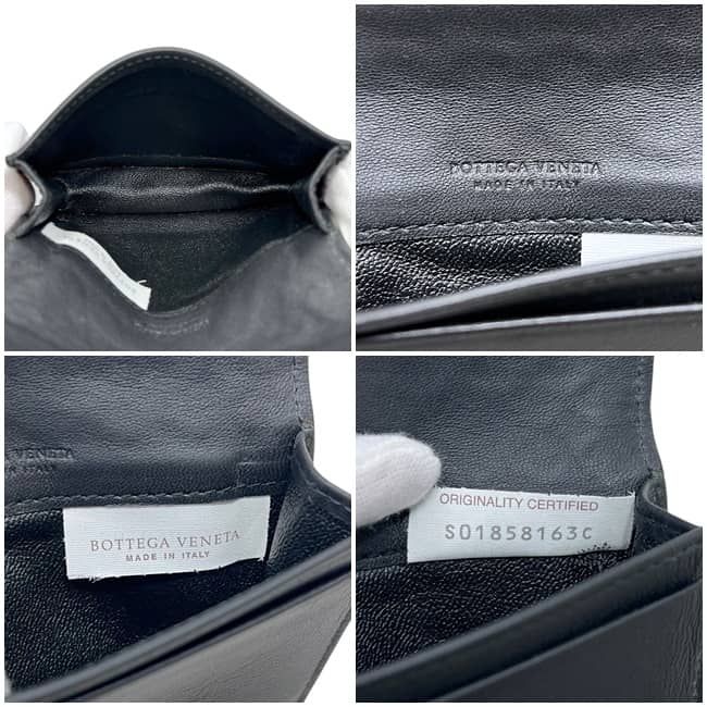 Bottega Veneta Card Case Black Intrecciato Business Holder Leather Hook — view 3