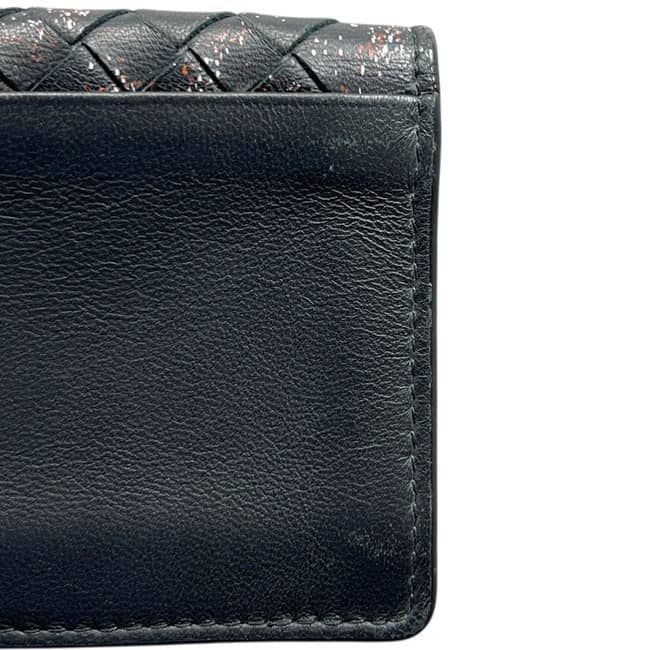 Bottega Veneta Card Case Black Intrecciato Business Holder Leather Hook — view 7