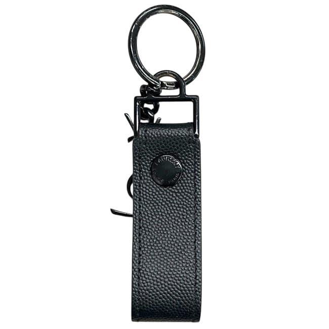 Saint Laurent Key Holder Black Cassandra Key Ring YSL Leather Metal Paris — view 2