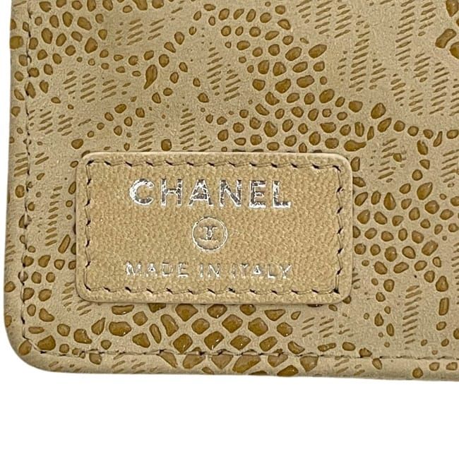 Chanel Bifold Wallet Beige Lace Ismore Ghost Skin CC Logo Folding — view 6