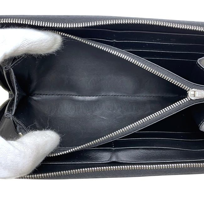 Celine Zip Around Wallet Large Zipped Black Leather Zipper Coin Purse — view 4