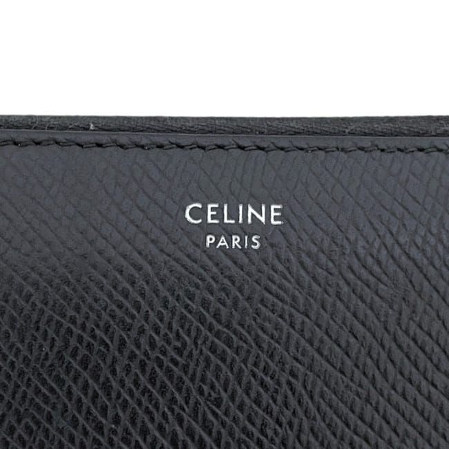 Celine Zip Around Wallet Large Zipped Black Leather Zipper Coin Purse — view 7