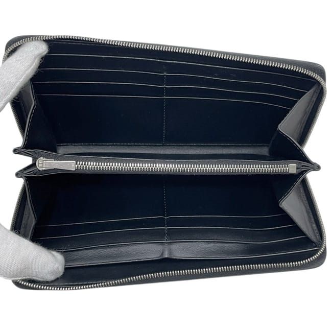 Celine Zip Around Wallet Large Zipped Black Leather Zipper Coin Purse — view 3