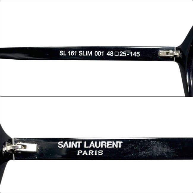 Saint Laurent Sunglasses Black Purple Lens 001 Round Acetate Paris Eyewear — view 4