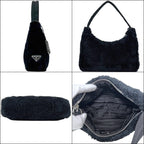 Prada Handbag Terry Black Nero Spugna Re Edition Pile 31 Logo Pouch — view 2