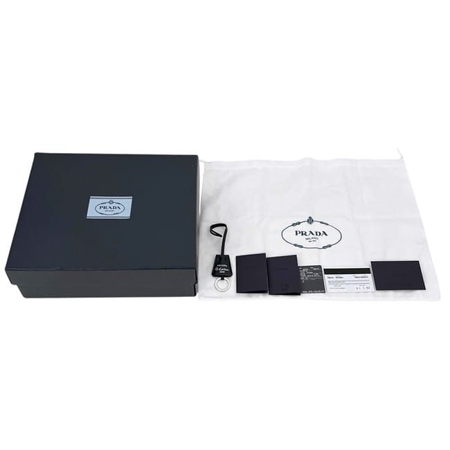 Prada Handbag Terry Black Nero Spugna Re Edition Pile 31 Logo Pouch — view 8