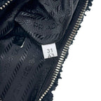 Prada Handbag Terry Black Nero Spugna Re Edition Pile 31 Logo Pouch — view 4