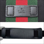 Gucci Shoulder Bag Black Sherry Canvas Leather — view 5