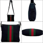 Gucci Shoulder Bag Black Sherry Canvas Leather — view 2