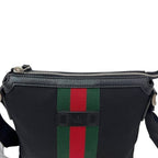 Gucci Shoulder Bag Black Sherry Canvas Leather — view 9
