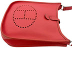 Hermes Shoulder Bag Evelyne TPM Red Rose Jaipur Crossbody Togo Leather Logo — view 8