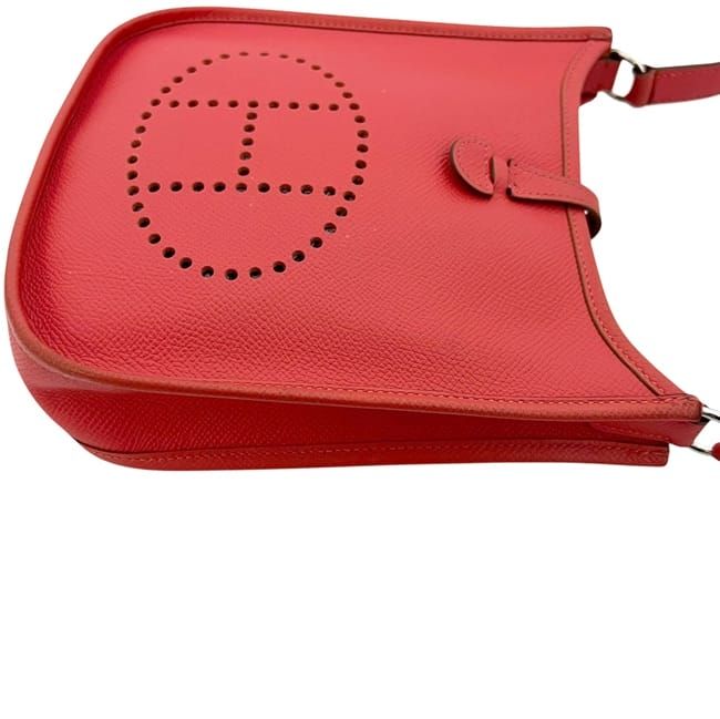 Hermes Shoulder Bag Evelyne TPM Red Rose Jaipur Crossbody Togo Leather Logo — view 8