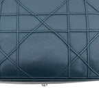 Dior Tote Granville Green Blue Cannage Handbag Leather Logo Charm Stitching — view 8
