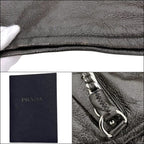 Prada Chain Tote Brown Coating Leather 20 31 Shoulder — view 5