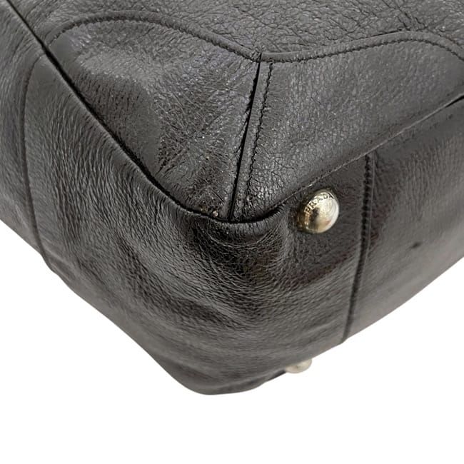 Prada Chain Tote Brown Coating Leather 20 31 Shoulder — view 8