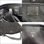 Prada Chain Tote Brown Coating Leather 20 31 Shoulder — view 3