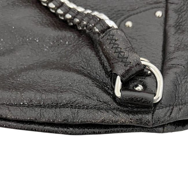 Prada Chain Tote Brown Coating Leather 20 31 Shoulder — view 4