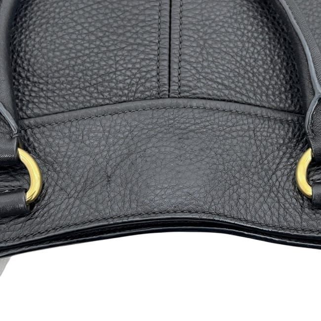 Prada Tote Black Nero Vitello Daino Leather 146 B Shoulder Logo — view 7