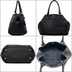 Prada Tote Black Nero Vitello Daino Leather 146 B Shoulder Logo — view 2