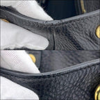 Prada Tote Black Nero Vitello Daino Leather 146 B Shoulder Logo — view 4