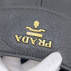 Prada Tote Black Nero Vitello Daino Leather 146 B Shoulder Logo — view 8