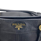 Prada Tote Black Nero Vitello Daino Leather 146 B Shoulder Logo — view 9