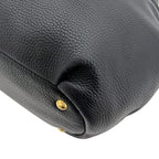 Prada Tote Black Nero Vitello Daino Leather 146 B Shoulder Logo — view 5