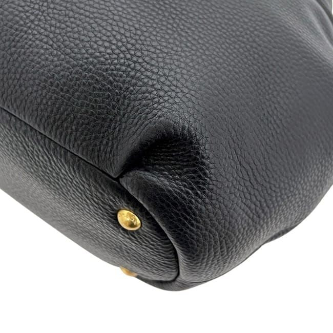 Prada Tote Black Nero Vitello Daino Leather 146 B Shoulder Logo — view 5