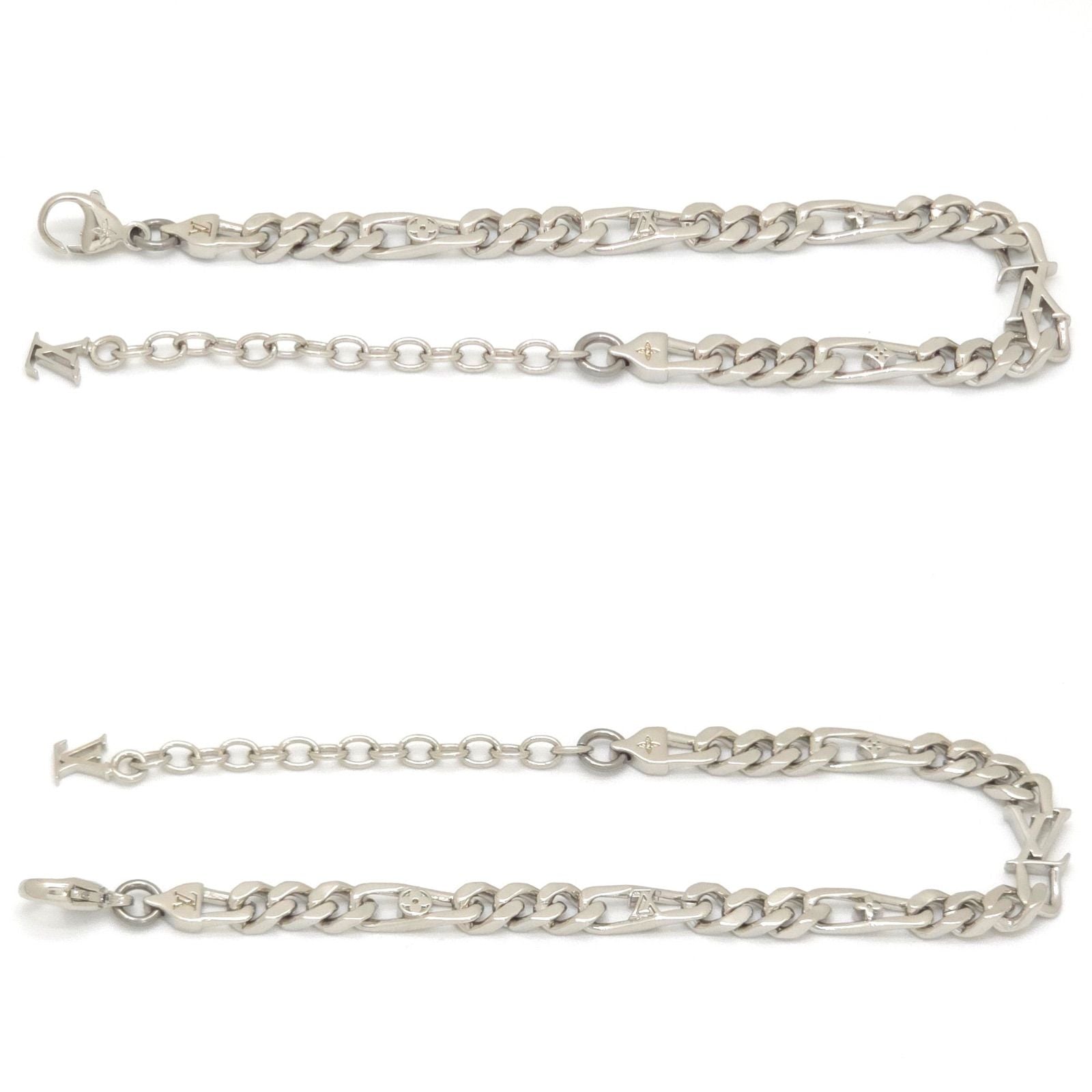 Louis Vuitton Bracelet LV Figaro 17.5 23 LV Signature Link LV Initial Charm