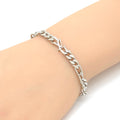 Louis Vuitton Bracelet LV Figaro 17.5 23 LV Signature Link LV Initial Charm