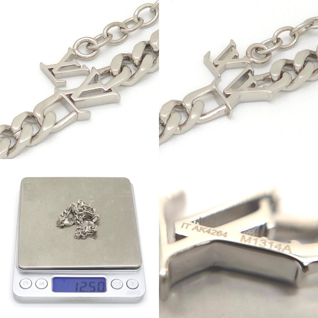 Louis Vuitton Bracelet LV Figaro 17.5 23 LV Signature Link LV Initial Charm