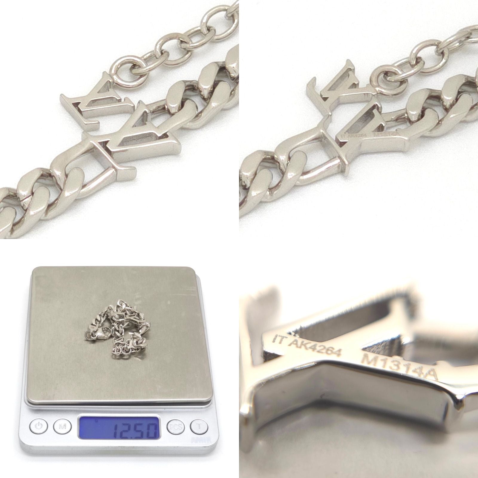 Louis Vuitton Bracelet LV Figaro 17.5 23 LV Signature Link LV Initial Charm