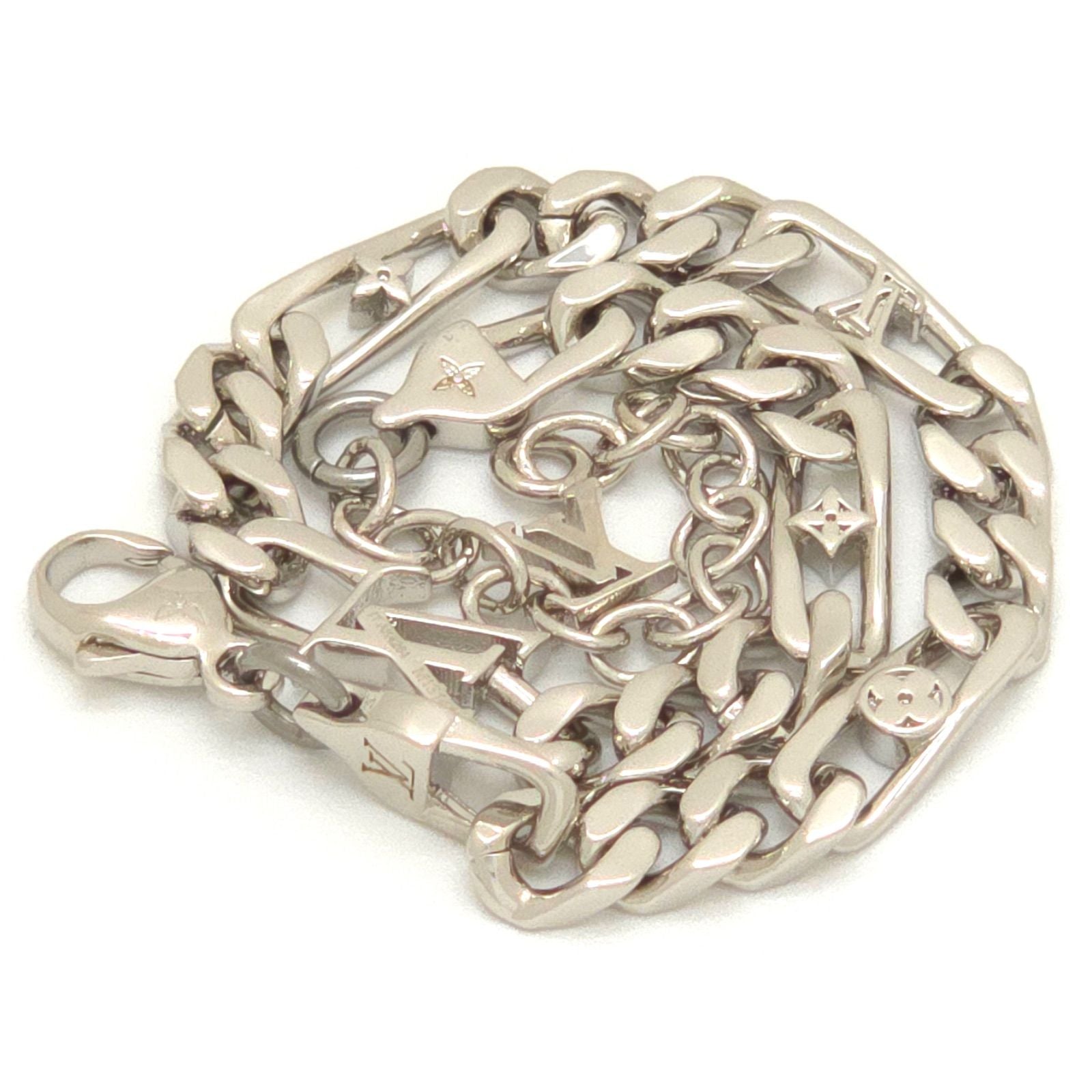 Louis Vuitton Bracelet LV Figaro 17.5 23 LV Signature Link LV Initial Charm