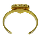 Chanel Bangle Bracelet CC Logo Heart Denim Style Gold Plated Blue — view 3