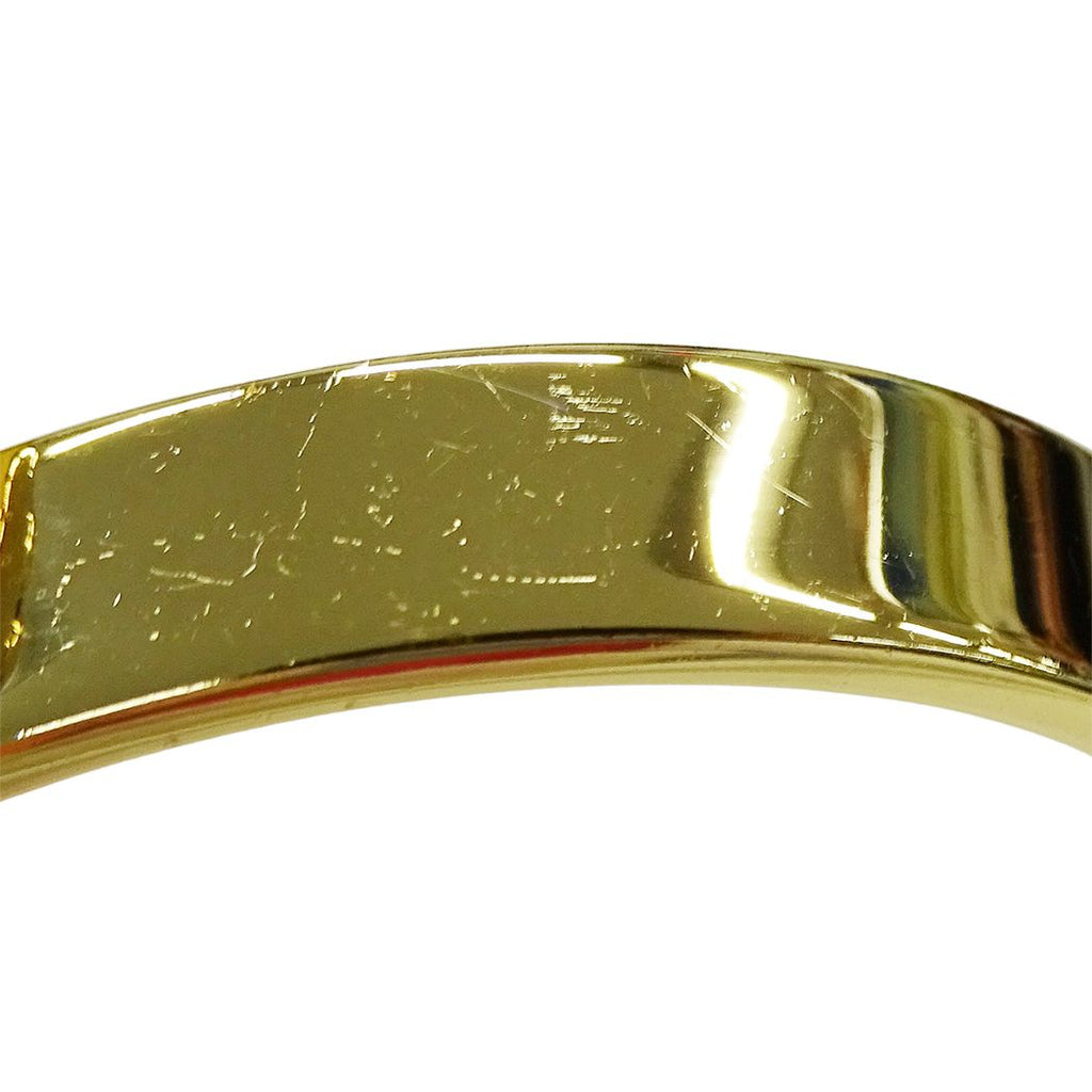 Chanel Bangle Bracelet CC Logo Heart Denim Style Gold Plated Blue — view 7
