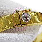 Louis Vuitton Bangle Monogram Metal Calf Nanogram Gold S Logo Presence Bracelet — view 9