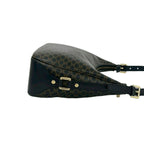 Celine Macadam Blason Triomphe Logo Pattern Leather Shoulder Bag Tote Black — view 6