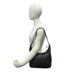 Celine Macadam Blason Triomphe Logo Pattern Leather Shoulder Bag Tote Black — view 2