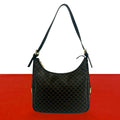 Celine Macadam Blason Triomphe Logo Pattern Leather Shoulder Bag Tote Black