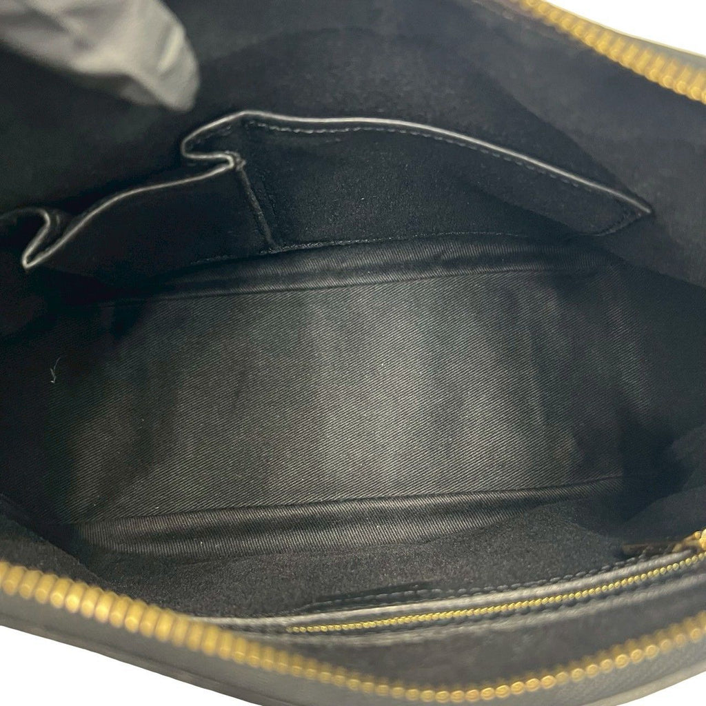 Celine Macadam Blason Triomphe Logo Pattern Leather Shoulder Bag Tote Black — view 9