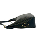 Celine Macadam Blason Triomphe Logo Pattern Leather Shoulder Bag Tote Black — view 5