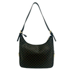 Celine Macadam Blason Triomphe Logo Pattern Leather Shoulder Bag Tote Black — view 3