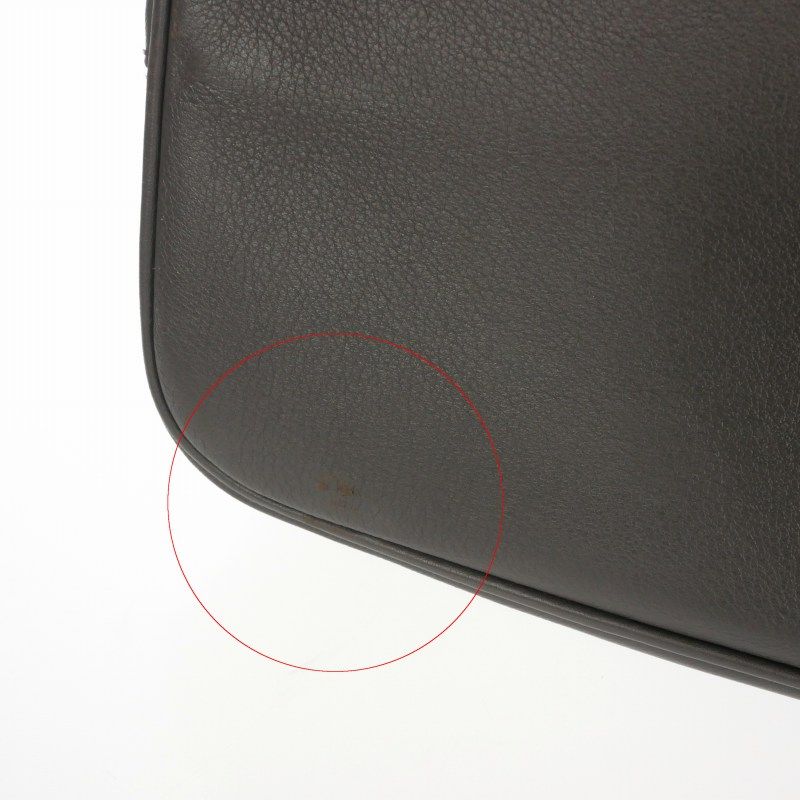 Prada Belt Buckle Leather Tote Dark Brown — view 8