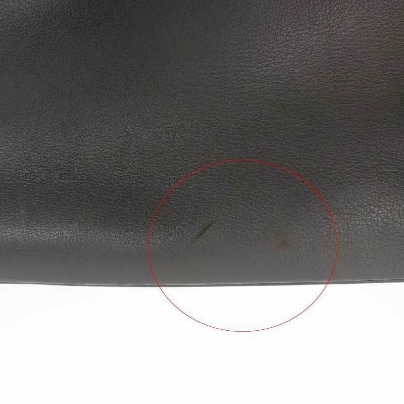Prada Belt Buckle Leather Tote Dark Brown — view 6