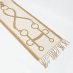 Hermes Heaven Scarf Molle Cashmere Beige Bicolor Fringe Shawl — view 5